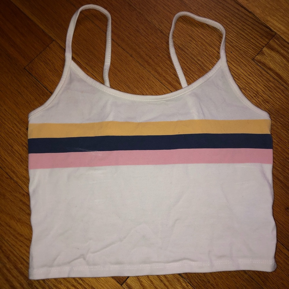 American Eagle Striped Cropped Tank